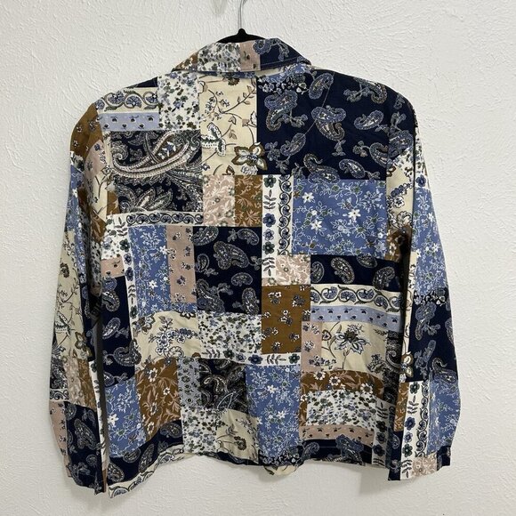 Cottagecore Floral Patchwork Jacket Blue Grandma Patchwork Country PS Tog Shop - Picture 7 of 10